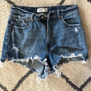 Abercrombie CurveLove Distressed Jean shorts